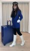 เช่าเสื้อโค้ทผู้หญิง  รุ่น Blissful Blue Double Breasted Coat	2107GCL1181FABL1