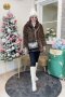 เช่าเสื้อโค้ทผู้หญิง  รุ่น  ฺBrown Faux Fur Coat	2105GCF1051FABR1