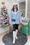 เช่าเสื้อโค้ทผู้หญิง  รุ่น  Placid Blue Faux Fur Coat	2107GCL1337FABL1