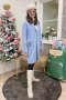 เช่าเสื้อโค้ทผู้หญิง  รุ่น  Blue Cerulean Single Breasted Coat	2107GCL1138FABL1