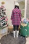 เช่าเสื้อโค้ทผู้หญิง  รุ่น    Glacier Gray Strip in Bossy Pink Single Breasted Coat	2107GCL1323FAMX1