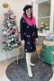 เช่าเสื้อโค้ทผู้หญิง  *** Limited Edition*** รุ่น   Sweet Heartbeat Magenta in Anthracite Black Single Breasted Coat	2107GCL1326FABK1