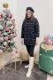 เช่าเสื้อโค้ทผู้หญิง  รุ่น Black and White Plaid Single Breasted Coat	2107GCL1346FABK1