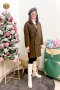 เช่าเสื้อกันหนาว รุ่น   Black Green Forest Double Breasted Coat	2204GCL1899FAGR1