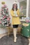 เช่าเสื้อกันหนาว รุ่น  Honeycomb Yellow Double Breasted Coat	2206GCL1942FAYE1