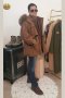 เช่าเสื้อกันหนาว รุ่น Tip Top Taupe Fur Hooded Down Jacket  0911GCL628FABR4XL1