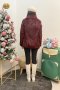 เช่าเสื้อโค้ทผู้หญิง  รุ่น Brick Red Rabbit Fur Jacket 	2101GCF973FARE1