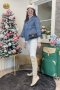 เช่าเสื้อโค้ทผู้หญิง  รุ่น Pageant Blue Fur Coat	2103GCF989FABL1