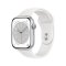 Apple Watch Series 8 GPS + Cellular 45mm Silver Aluminium Case with White Sport Band