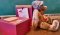 Moulin Roty ตุ๊กตาหมีสีเทา+ ผ้าพันคอ พร้อมกล่องของขวัญ สไตล์วินเทจ MR-720029