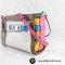 N​E​W​ C​O​ACH Swagger Wristlet in Rainbow Colorblock Leather