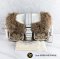 USED COACH 3589 Signature Shoulder Bag Canvas Nylon Rabbit Fur Beige White Brown