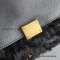 Celine Handbag Shoulder Bag Trapeze Wool Leather Black Gold Hardware Lamb/ขนแกะ ดำ