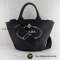 PRADA  Canapa Tote hand Bag 1BG186 canvas Black SHW