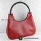 GUCCI  001.3739 Bamboo Shoulder Bag Red Calfskin/Bamboo Women