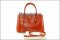 Prada Saffiano Lux Double Zip Patent With Strap Size 25 Papaya - Used Authentic Bag