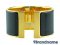 Hermes Clic Clac XL Bracelet Black Logo H Gold - Used Authentic