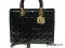Christian Dior Lady Dior 12 Black Patent GHW- Used Authentic Bag กระเป๋าคริสเตียนดิออร์ รุ่นเลดี้ดิออร์ ไซส์12 หนังแก้วสีดำอะไหล่ทอง มีสายสะพายยาว ของแท้มือสองสภาพดีค่ะ