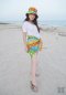 Polka Dotti Green Set (SarongxShort Brim Hat)
