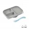 Silicone Suction Divided Plate with Spoon - Grey