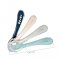 Set of 4 2nd age soft silicone spoons (assorted colors DARK BLUE/PINK/GREY/LIGHT BLUE)
