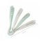 Set of 4 Ergonomic 1st Stage Silicone Spoons - Light Grey / Frosty Green