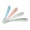 Set of 4 ergonomic 1st age Silicone Spoons  EUCALYPTUS (assorted colors Windy Blue / Eucalyptus / Mist Grey / Vintage Pink)