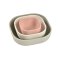 ชุดชามซิลิโคน 3 ชิ้น Set of 3 Silicone Stackable Bowls (Dusty Rose/Cotton/Velvet Grey)