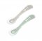 Set of 2 2nd Stage Silicone Spoons - Frosty Green / Velvet Grey/ (Storage Case Included)