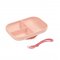 Silicone Suction Divided Plate with Spoon - Nude