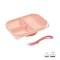 Silicone Suction Divided Plate with Spoon - Nude