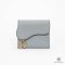 DIOR TRI FOLD WALLRET SHORT GREY CALF GHW