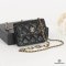 CHANEL CARD HOLDER WITH CC STRAP BLACK GHW
