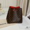 LV NEONOE MM BROWN MONOGRAM RED CANVAS GHW