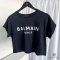 BALMAIN CROPPED T-SHIRT 44_ BLACK WHITE