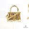 BALENCIAGA HOURGLASS MINI CROC GOLD METALLIC