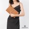 YSL CLUTCH VINTAGE LEATHER YSL STITCH CARAMEL