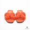 HERMES ORAN SANDAL 41 ORANGE CARROT SHEARLING