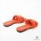 HERMES ORAN SANDAL 41 ORANGE CARROT SHEARLING