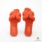 HERMES ORAN SANDAL 41 ORANGE CARROT SHEARLING