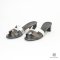 HERMES ORAN SANDALS HIGH HEELS 35.5 TAUPE GREY SILVER