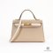 HERMES KELLY 20 BEIGE WHITE EPSOM GHW STAMP Z