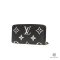 LV ZIPPY WALLET LONG BLACK GIANT MONOGRAM BEIGE CALF GHW