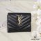 YSL TRI-FOLD IN BLACK CHEVRON GHW