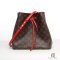 LV NEONOE MM BROWN MONOGRAM RED CANVAS GHW