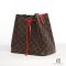 LV NEONOE MM BROWN MONOGRAM RED CANVAS GHW