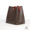 LV NEONOE MM BROWN MONOGRAM RED CANVAS GHW
