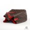 LV NEONOE MM BROWN MONOGRAM RED CANVAS GHW
