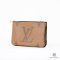 LOUIS VUITTON POCHETTE DOUBLE ZIP 20 BROWN CANVAS GHW MICROCHIP