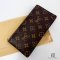 LV BI FOLD WALLET LONG BROWN MONOGRAM CANVAS